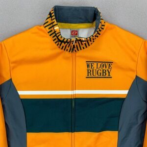 Australia Qwayo Rugby Jacket Mens Small Yellow Long Sleeve Full Zip Performance